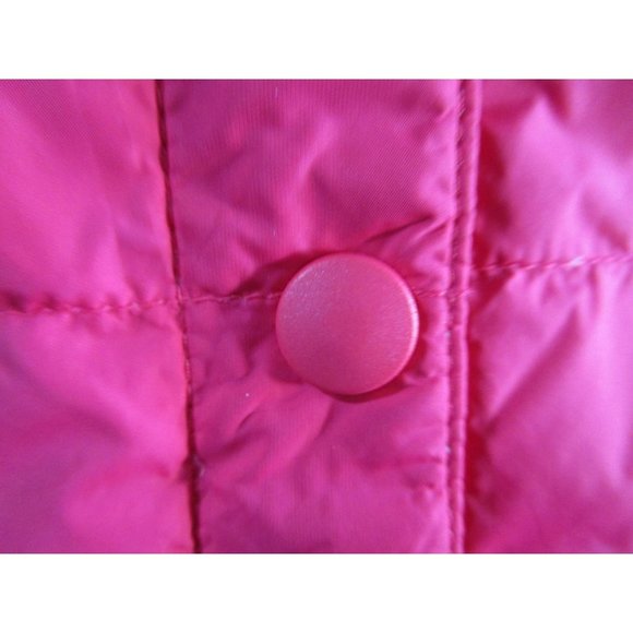 Lipstick Red Down Feather Quilted Puffer Vest Lands End Large Snap Up GUC - Picture 7 of 16